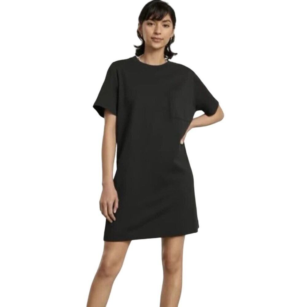New Everlane Cotton Short Sleeve T-Shirt Dress Black Size XS